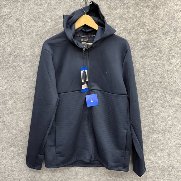 Spyder Men's Full Zip Hoodie Fleece Dry Web Thermo Web Polar Blue, Size L, NEW - Picture 1 of 11